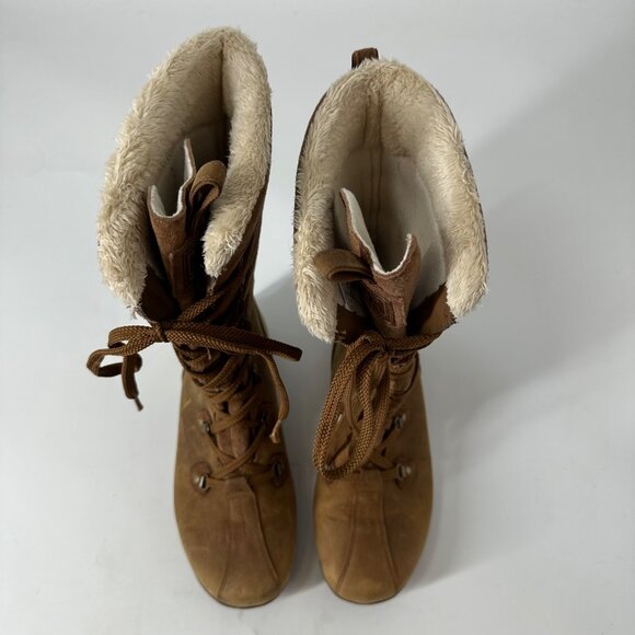 Helly Hansen Brown Leather Insulated Winter Boots Womens EU 38 US 7 Faux Fur Lin - Picture 5 of 16